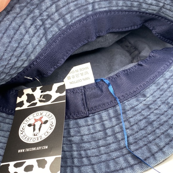 Blue Cotton Beatles Cap Yellow Submarine Embroidered Iron-On Patch Bucket Hat - Picture 3 of 4